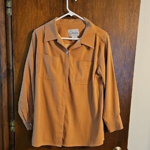 Vintage Camel Color Button-Up Shirt. Basic Editions, Sz X/X
